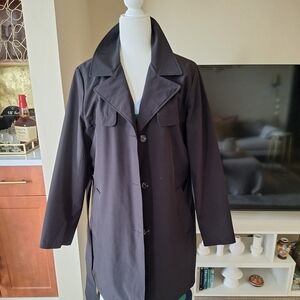 Time And Tru Black Belted Short Trench Coat Size L